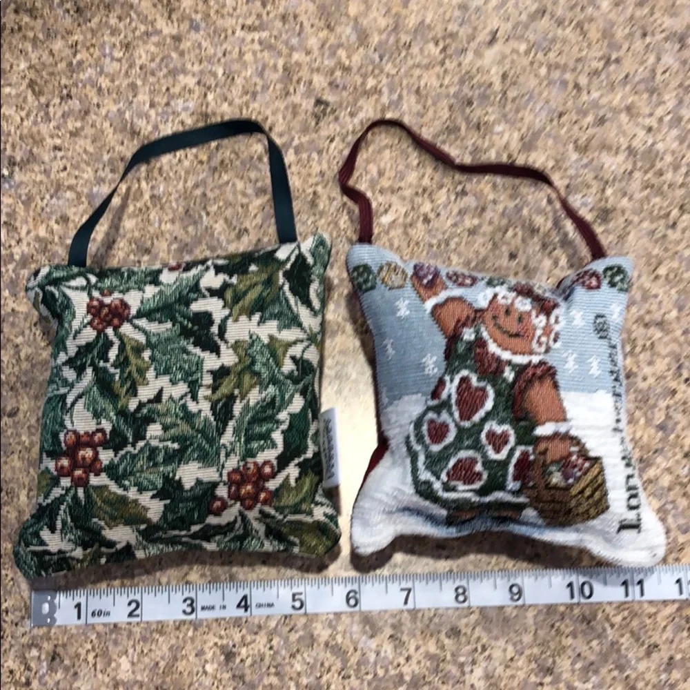 2 Longaberger Door Knob Holiday Decor Pillows